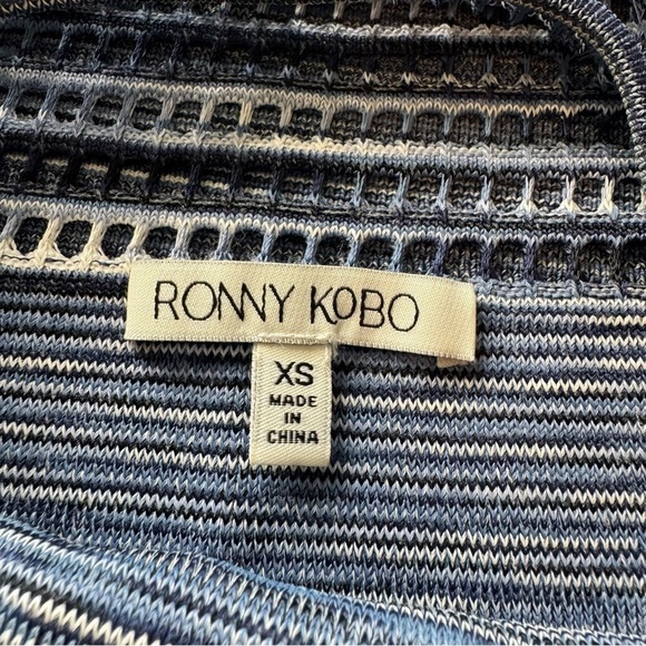 Ronny Kobo Blue Space Dye Knit Bodycon Midi XSmall - Picture 7 of 13